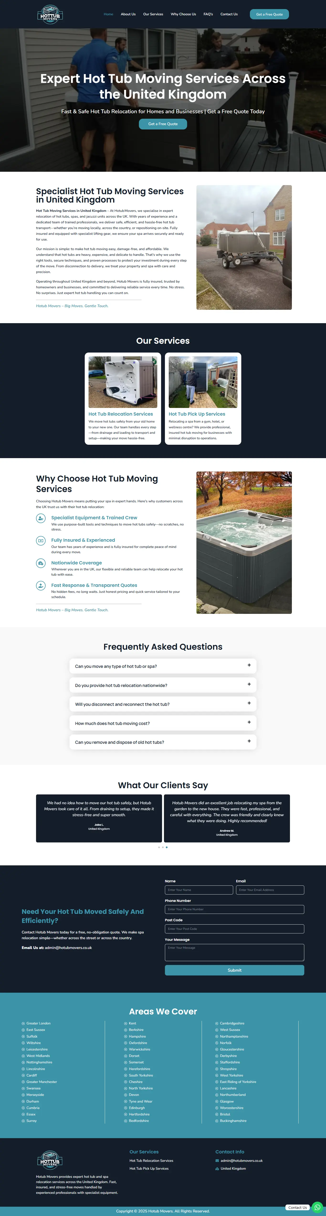 Hot Tub Mover Website